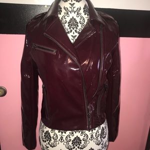 Shiny maroon jacket